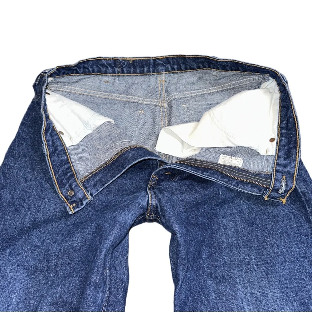 VTG 80s LEVI'S men's dark wash straight relaxed 619 orange tab jeans, 34x32. - Picture 6 of 7